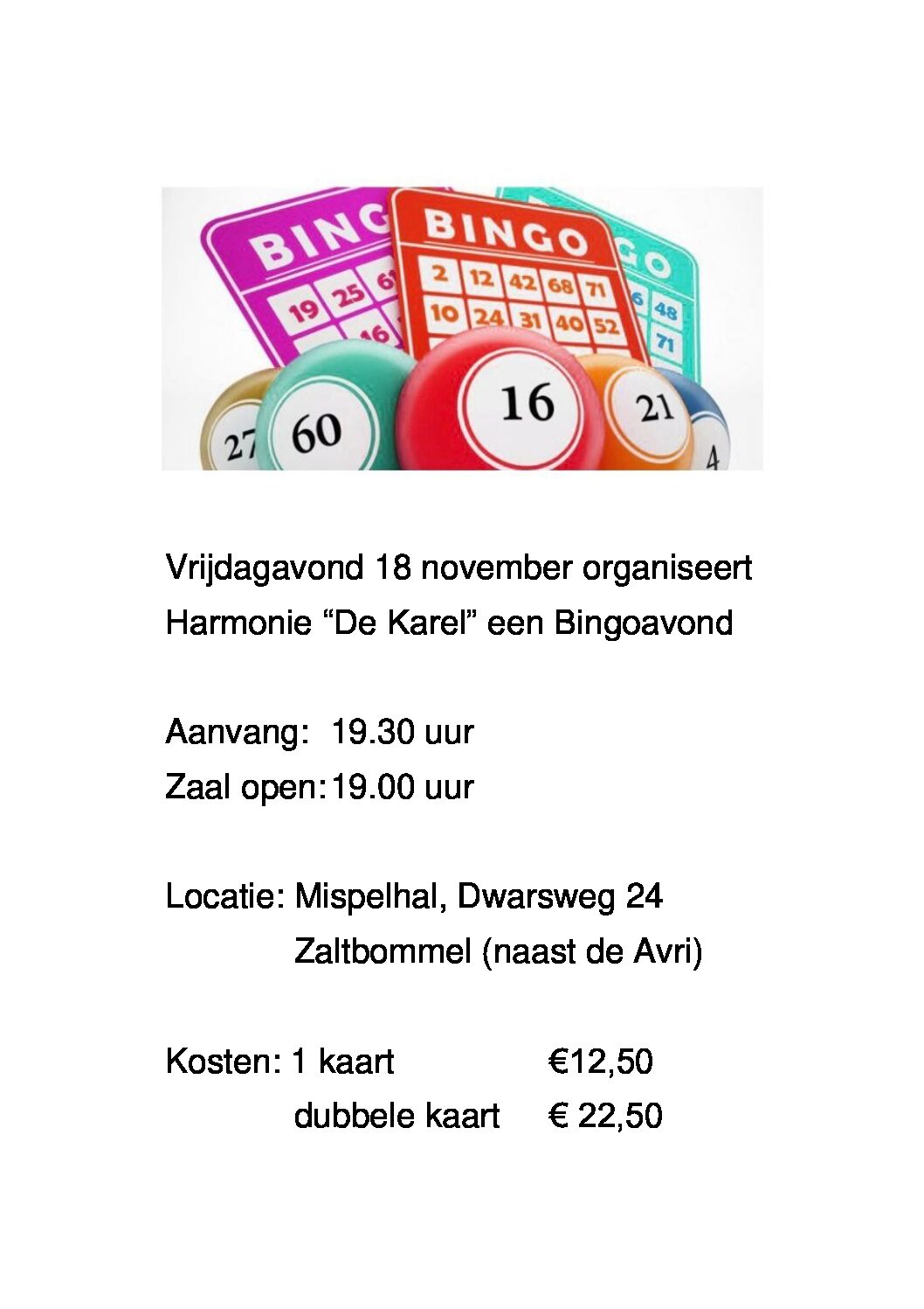 Bingo 18 November 2022
